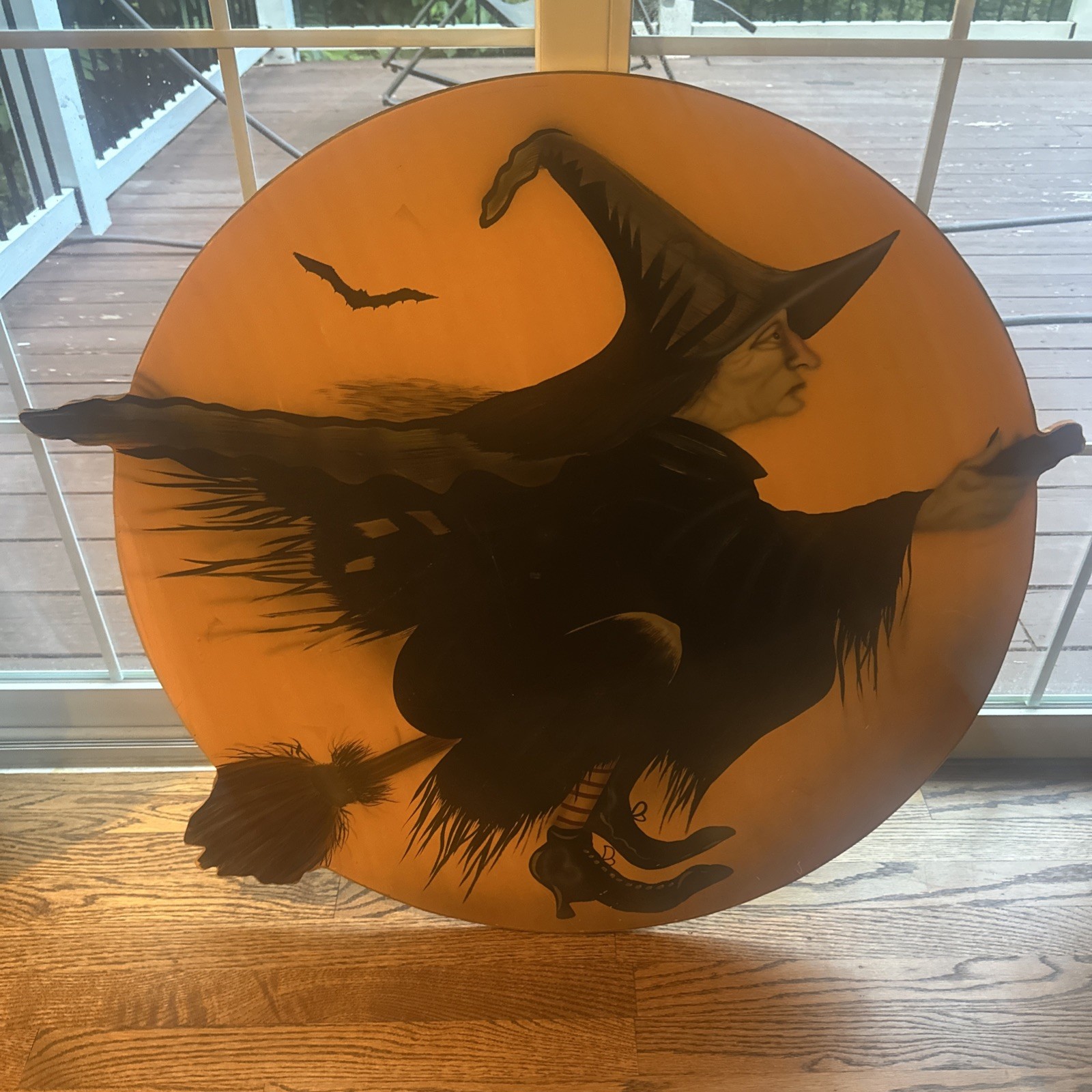 Boardwalk Originals Bonnie Barrett Witch In Moon Wooden Cutout Large Halloween