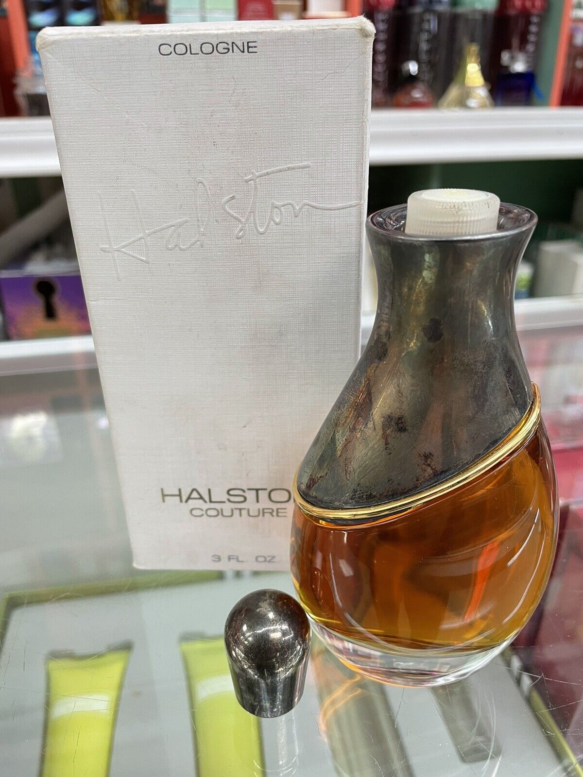 Halston COUTURE Cologne 3 oz 90 ml Splash VINTAGE 1980’s NEW IN BOX, Cap Broken