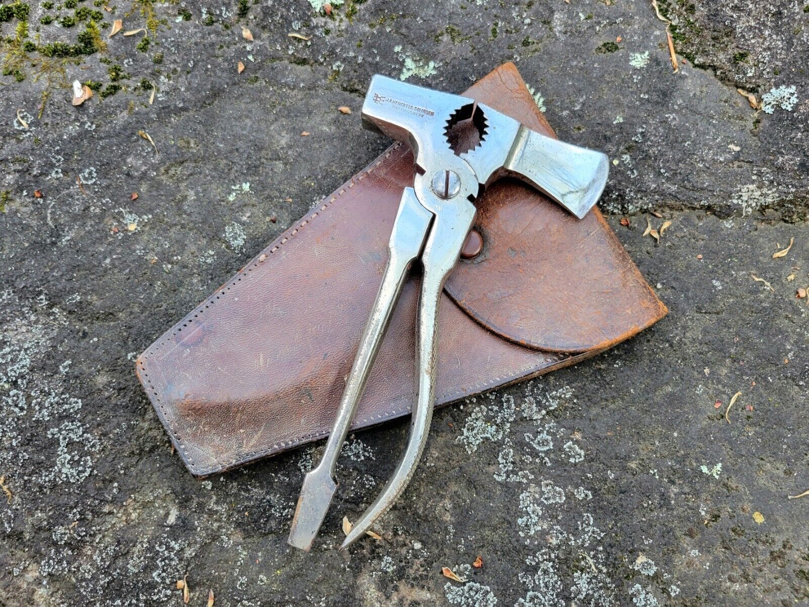 Vintage J.A. Henckels Solingen Zwillingswerk Multitool Hatchet Hammer in Case
