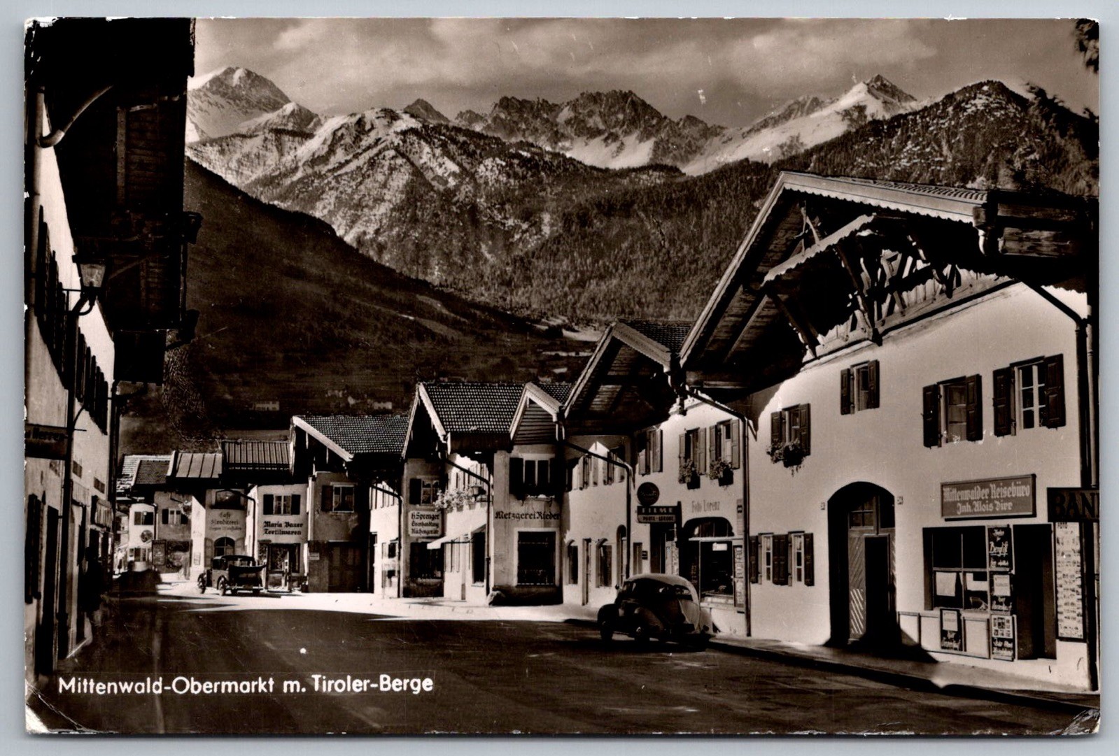 Mittenwald Obermarkt Tiroler Mountains Scenic View 1950s Germany