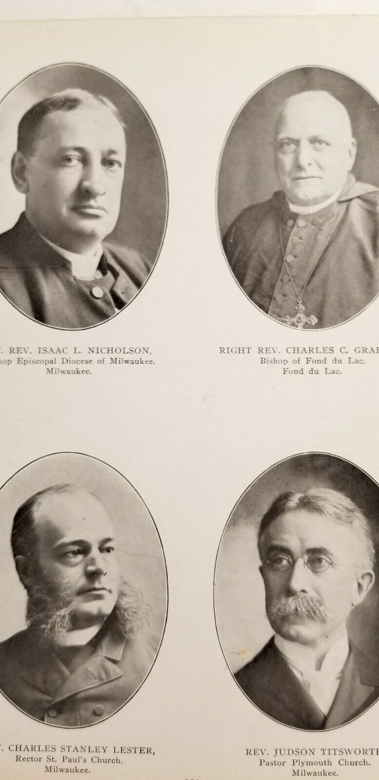 Notable Wisconsin Men of 1901 CHURCH MEN Grafton Lester Titsworth Nicholson D0
