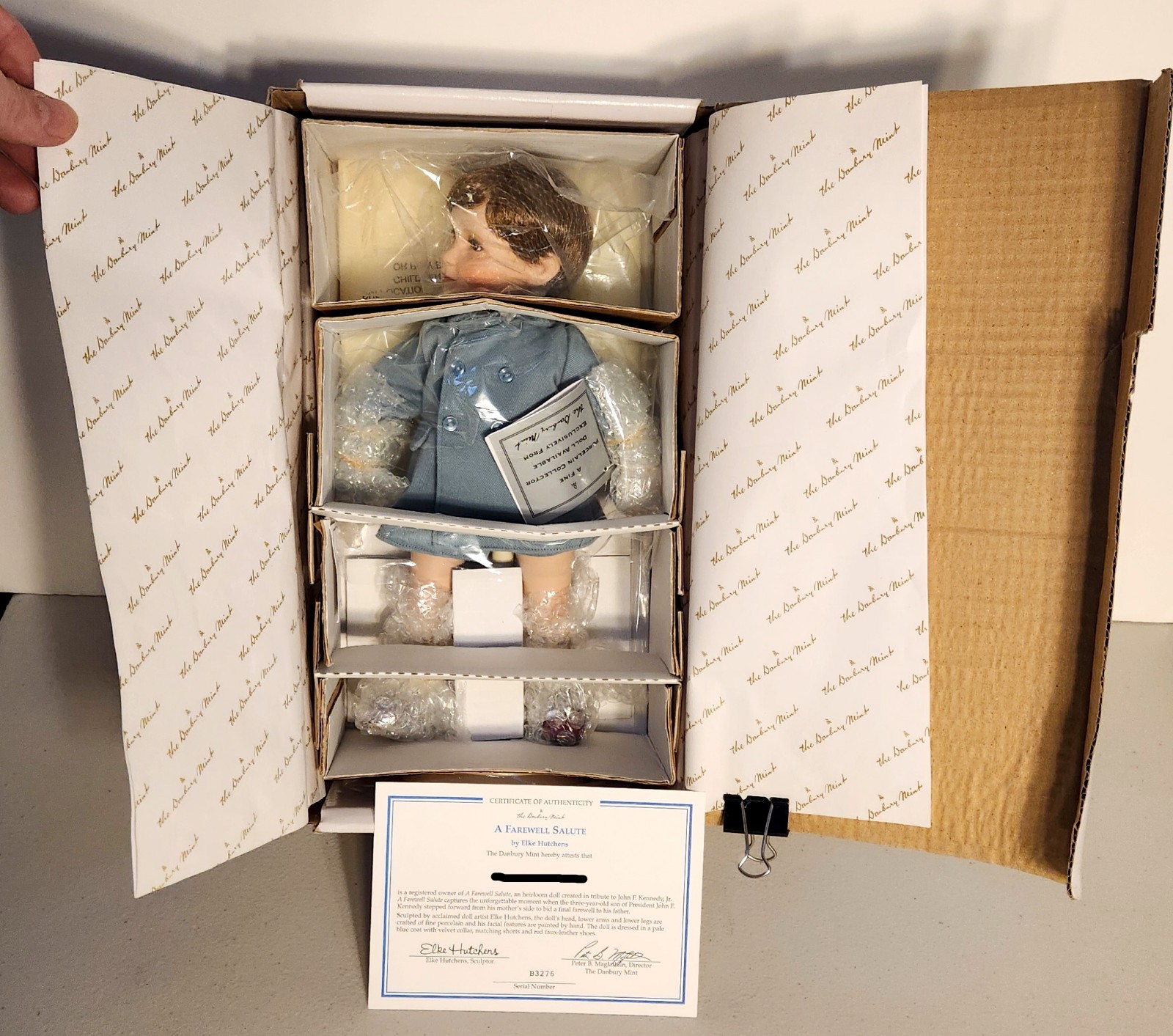 JFK John F Kennedy Jr “A Farewell Salute” Danbury Mint John John Porcelain Doll