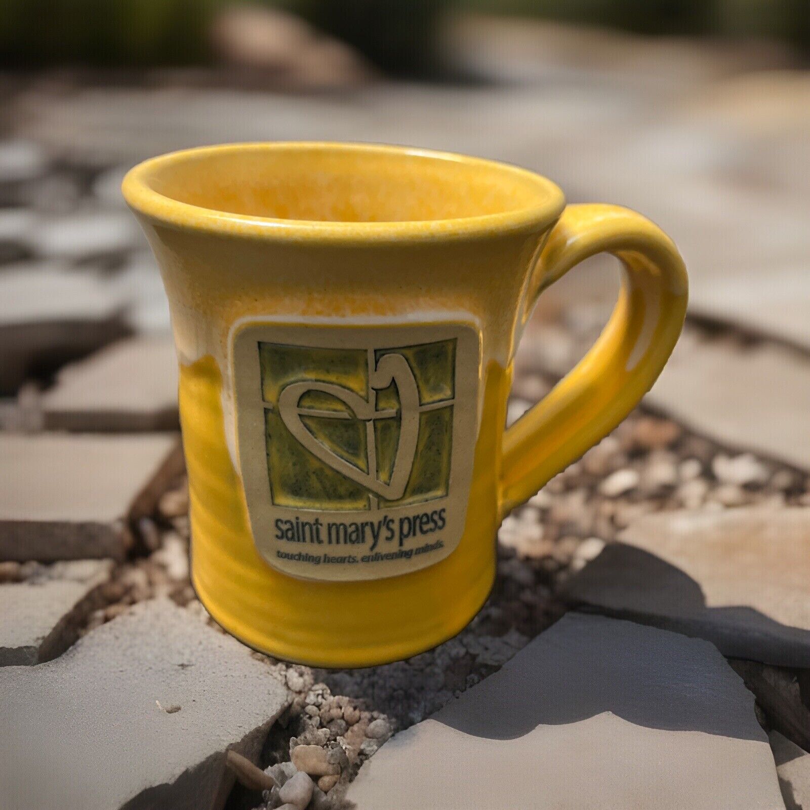 Deneen Pottery Yellow Coffee Mug USA 2015 Saint Mary’s Press