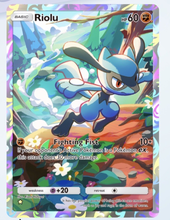 Pokemon TCG Pocket- RIOLU - Full Art -Pulsing Aura -English (Pokemon digitalCard