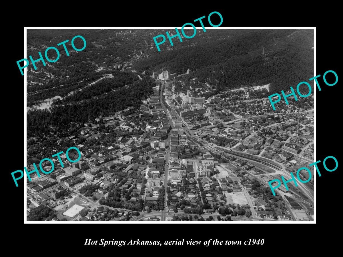 Hot Springs Arkansas Aerial View Of The Town c1940 Old Large Historic Photo Hot Springs Arkansas Aerial View Of The Town c1940 Old Large Historic Photo