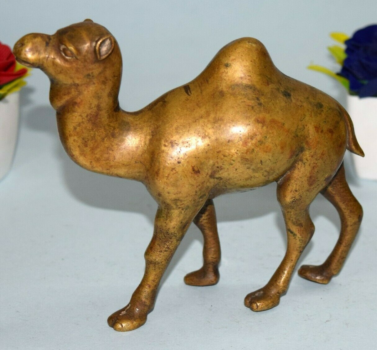 Camel Antique Statue Brass Animal Rajasthani Bagri Housewarming Decor GTX