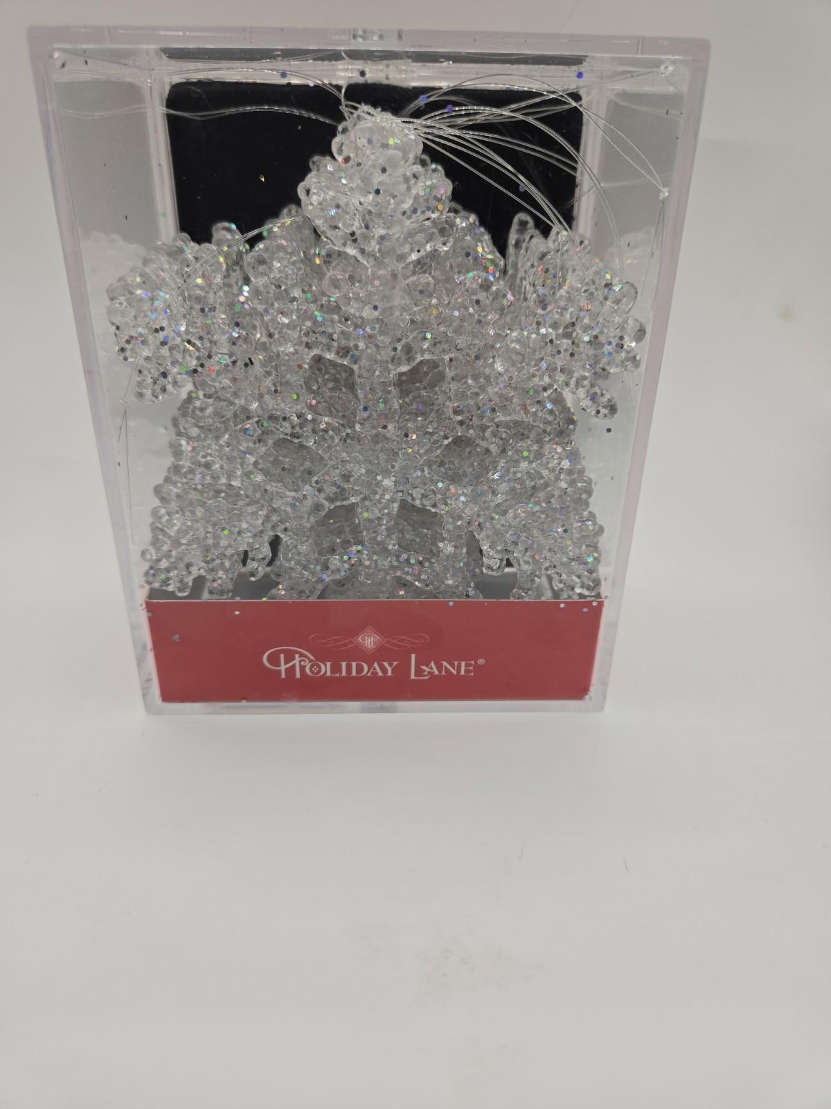  Holiday Lane 12 Acrylic Snowflakes-Brand New