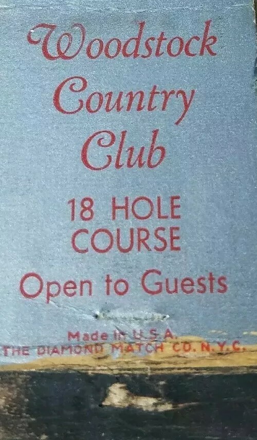 Vintage Matchbook Cover - Woodstock Country Club Woodstock Vermont Vintage Matchbook Cover - Woodstock Country Club Woodstock Vermont