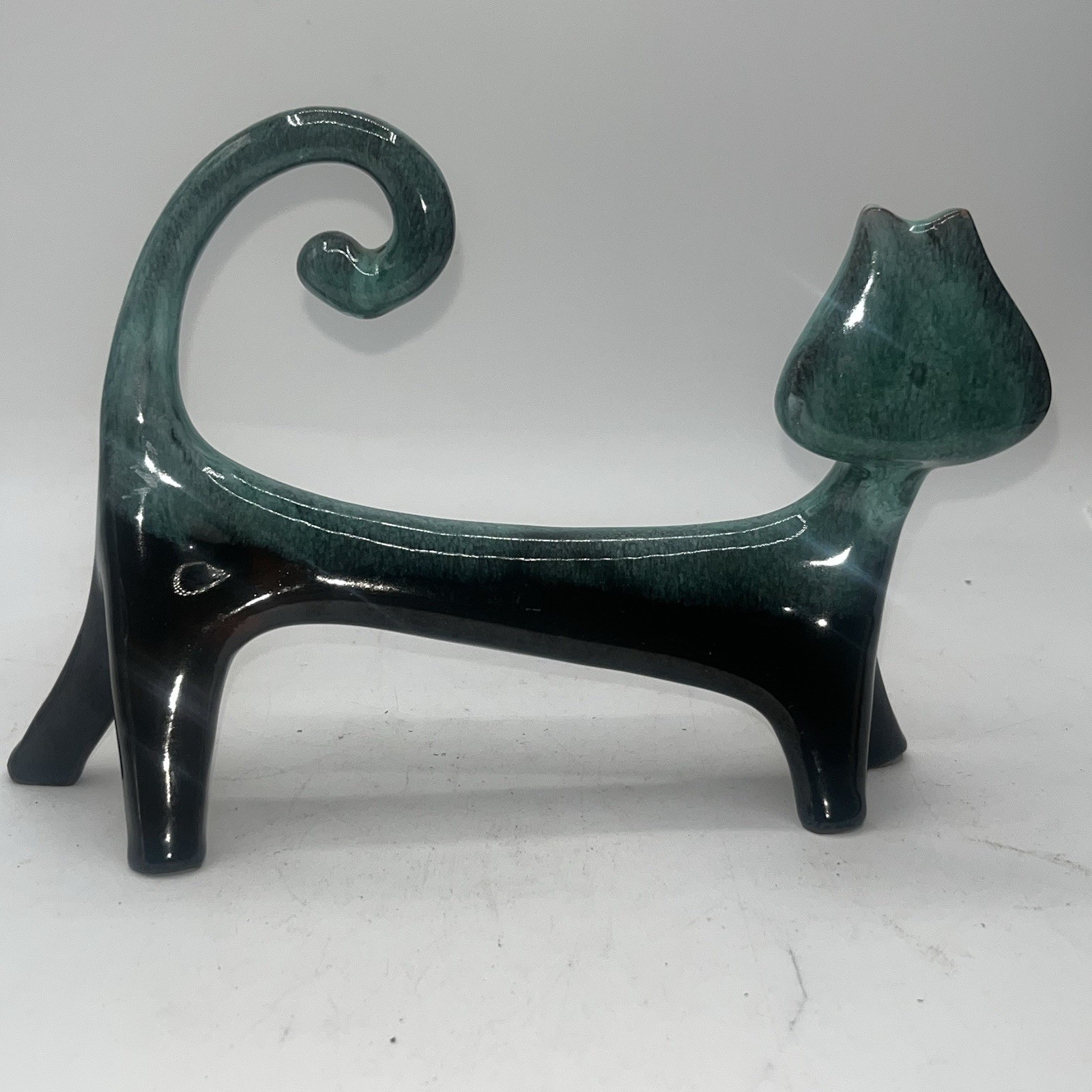 Vintage Evangeline Ware Canuck Pottery Flat Cat Kitty Mid Century Canada