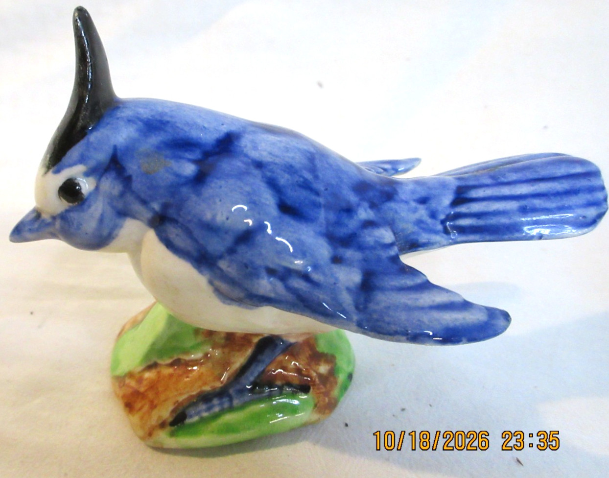 MID CENTURY~STANGL POTTERY~HANDPAINTED~TUFTED TITMOUSE BIRD FIGURINE #3592