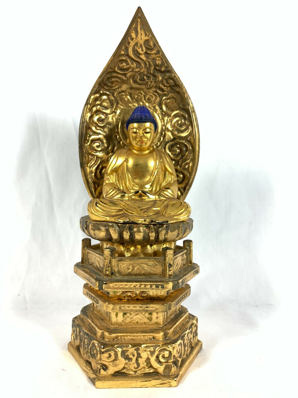 Buddha Statue Antique Buddhism Japanese Shaka Nyorai Golden Splendor