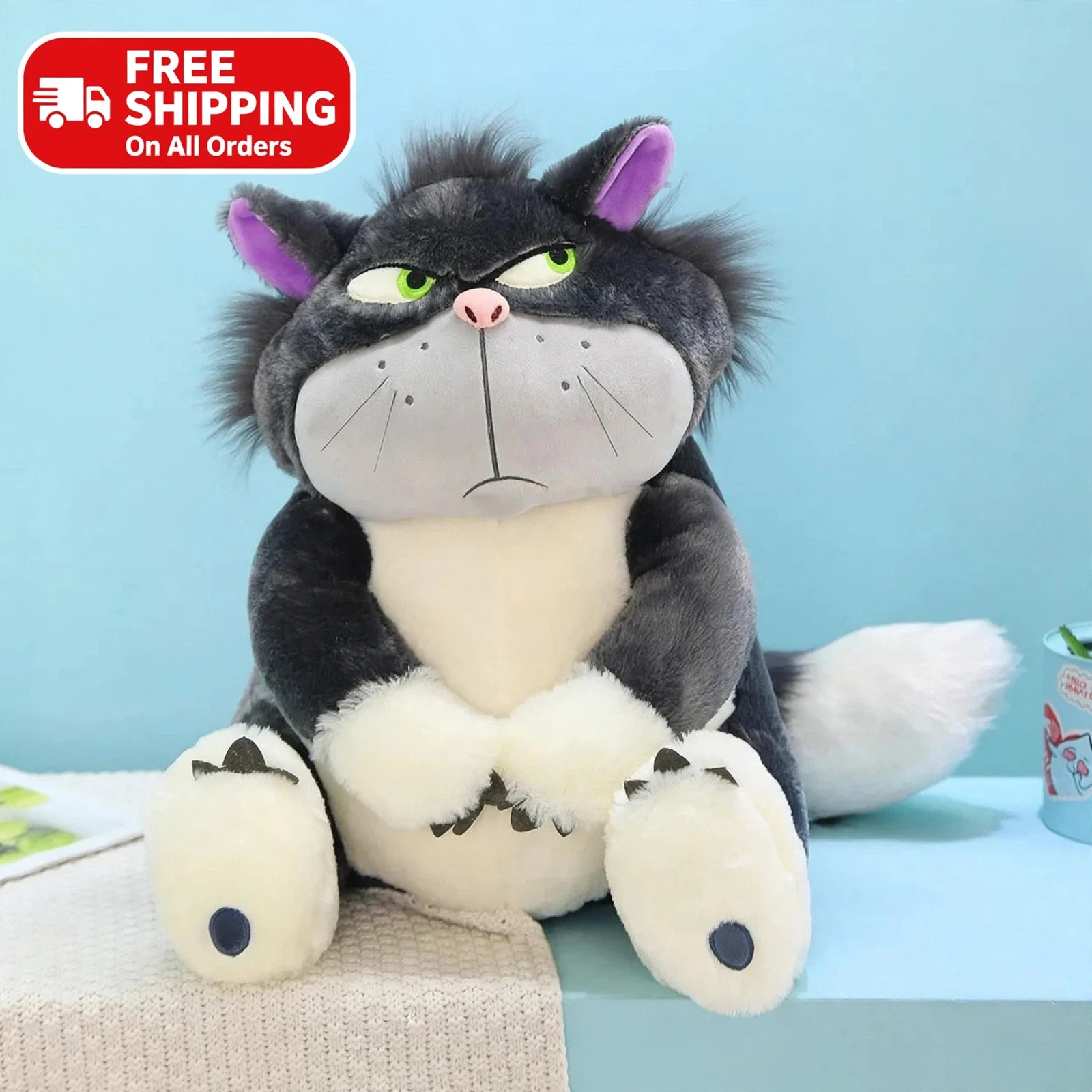 30cm Lucifer Cat Plush Toy Cute Stuffed Animal Doll Kids Gift Collectible