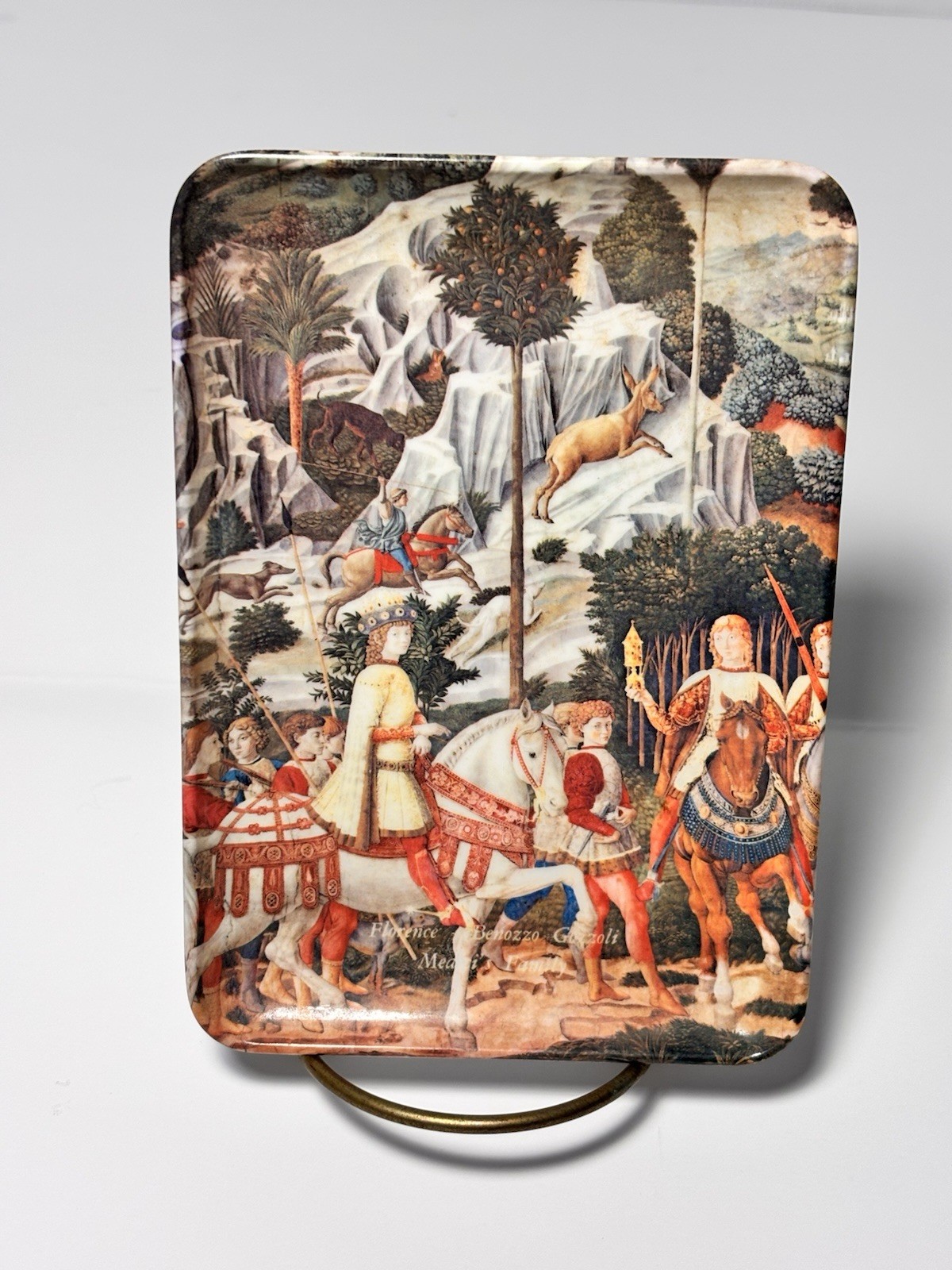 Vtg Mebel Melamine Tray Florence Italy Benozzo Gozzoli Artist Medici's Family