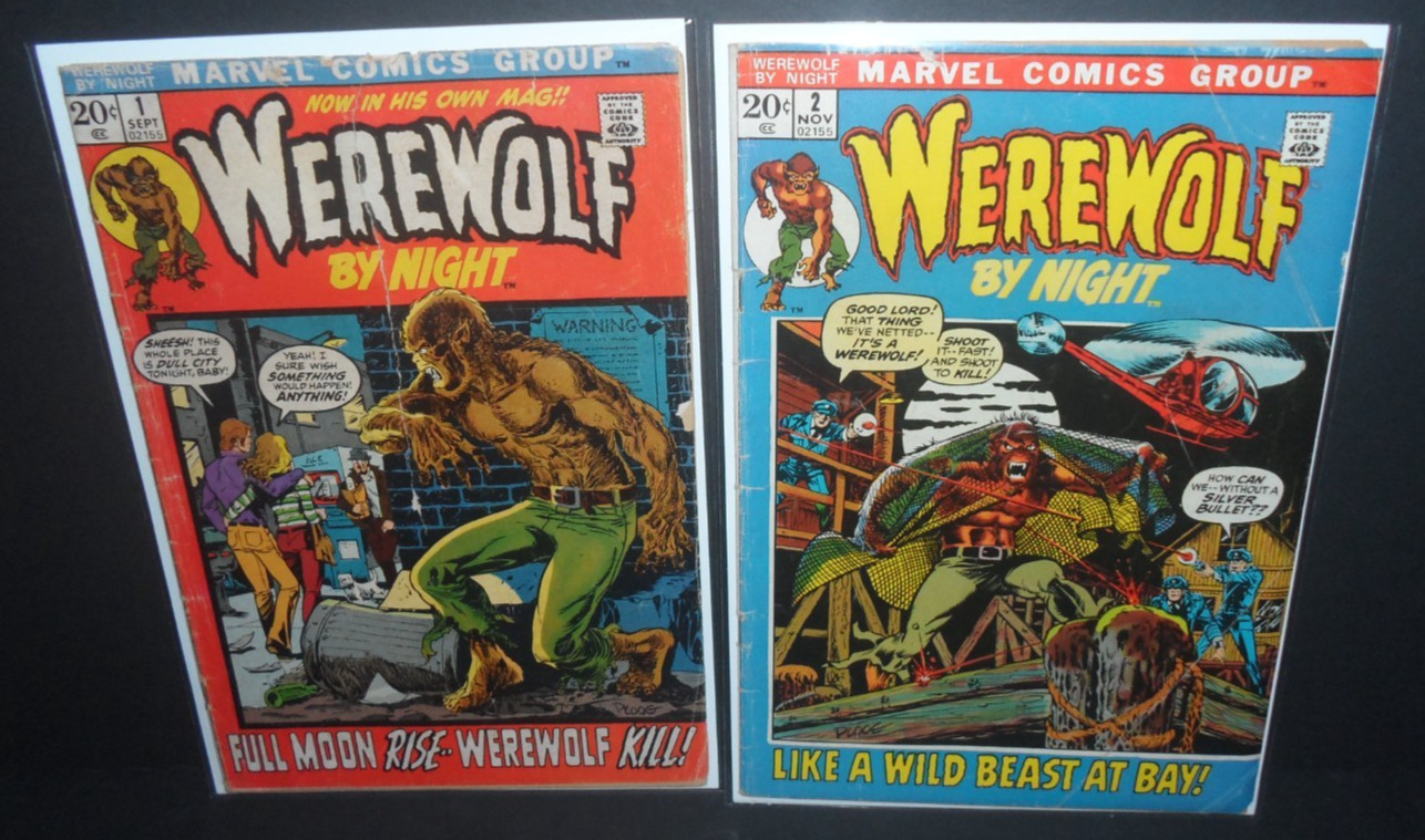 WEREWOLF BY NIGHT 1 2 MARVEL COMICS BOOKS LOT HORROR *READ DESCRIPTION* (1972)
