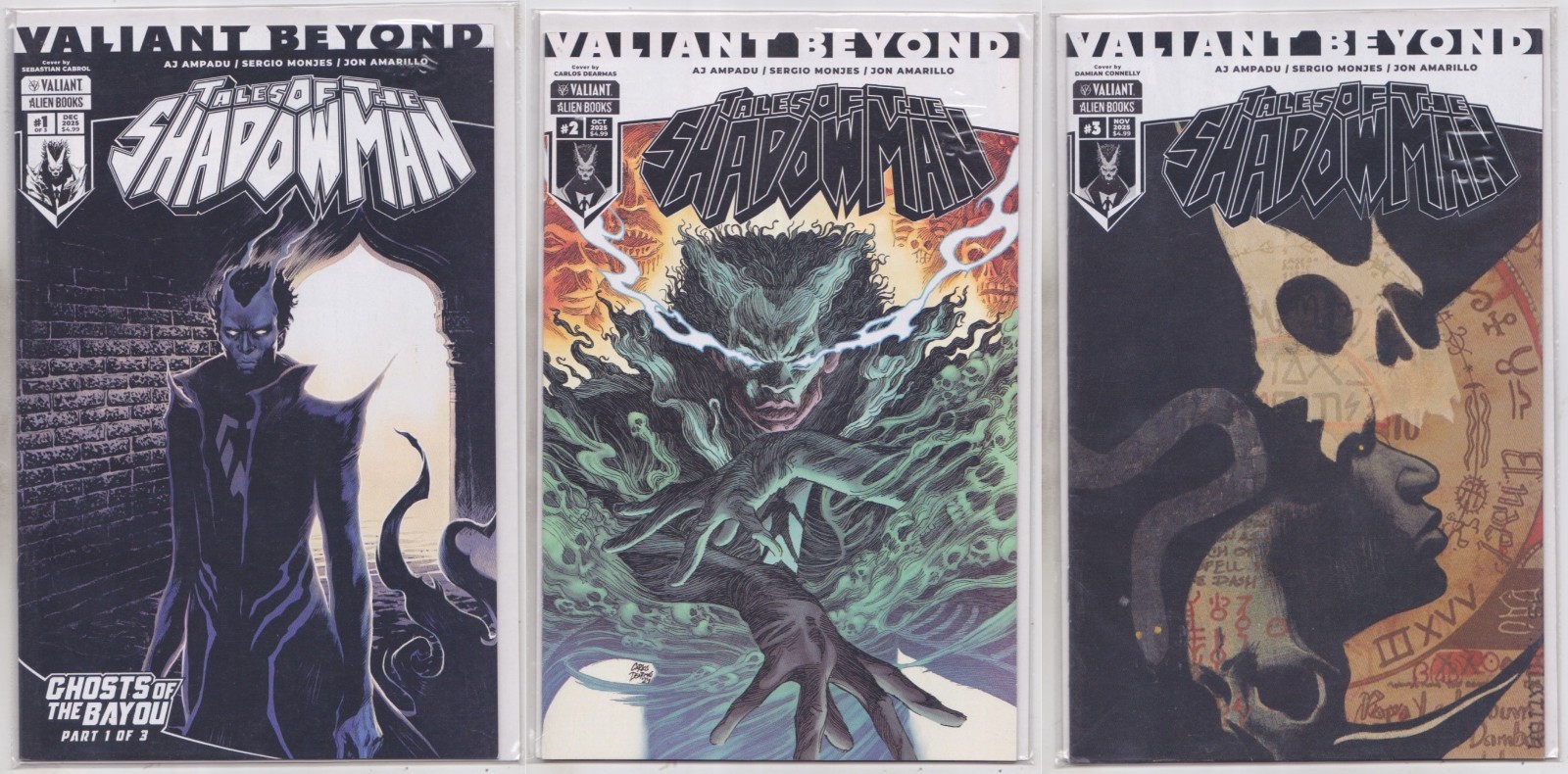 Valiant Beyond Tales of the Shadowman Ghosts of the Bayou #1-3 Complete Set