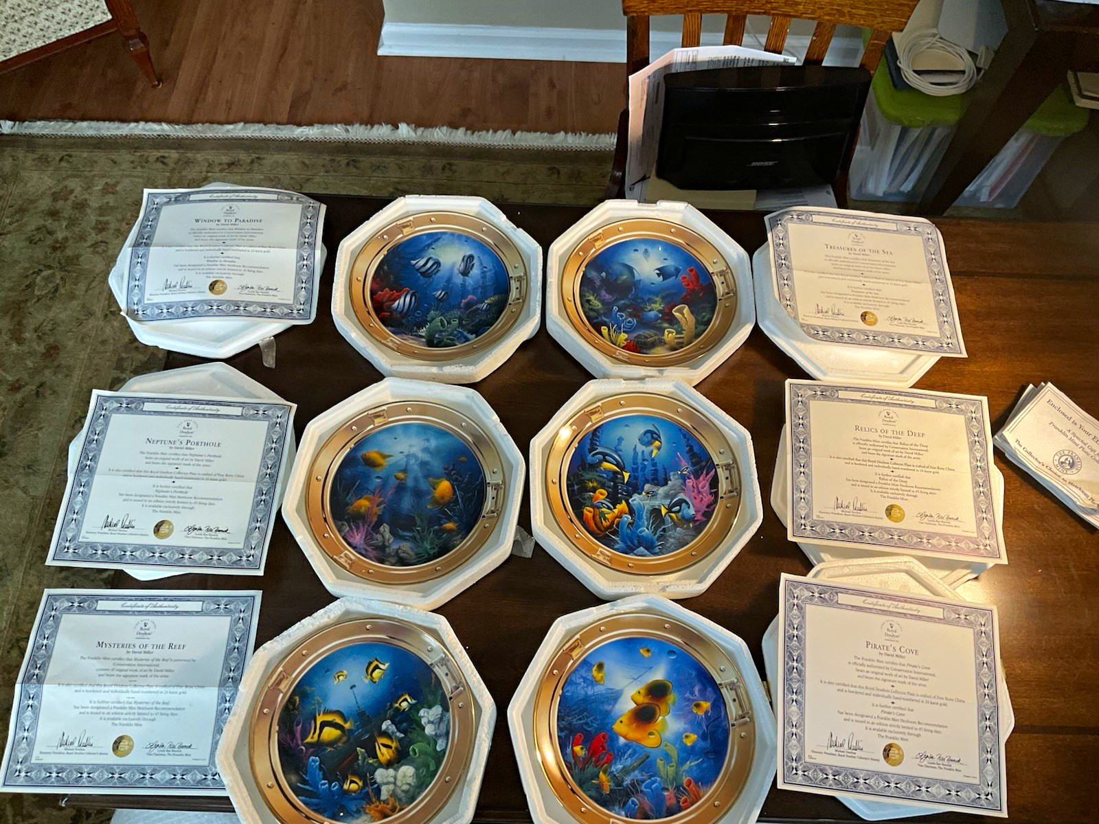 Royal Doulton Mysteries of the Reef Limited Edition Bone China Plates COAs