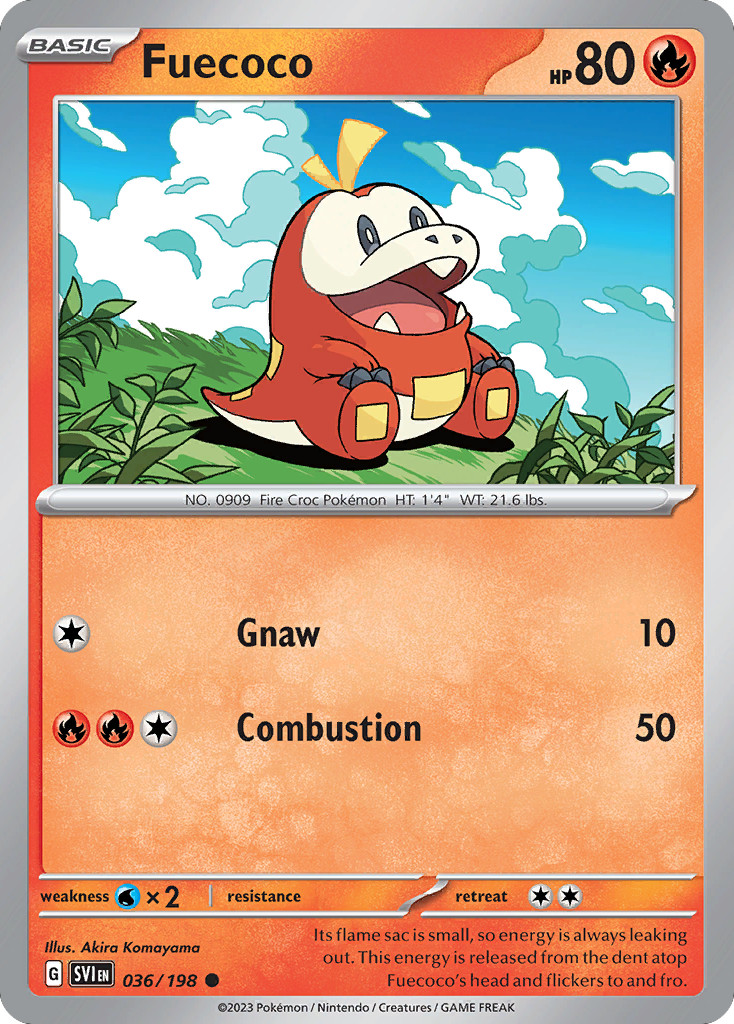 FUECOCO C REVERSE HOLO 036/198 SCARLET & VIOLET POKEMON NM/M
