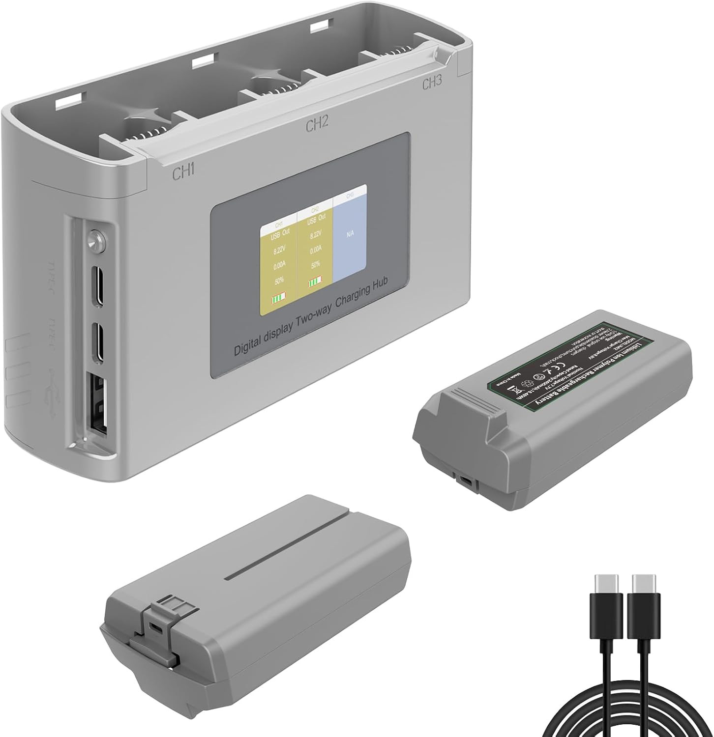 Mini 4K/Mini 2 Battery 2Pack with Charging Station, Intelligent Batteries for DJ