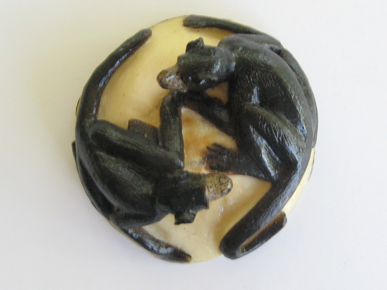 Wounaan Tribe Hand Carved Tagua Nut Playful Coatimundi Pair E651 New Price