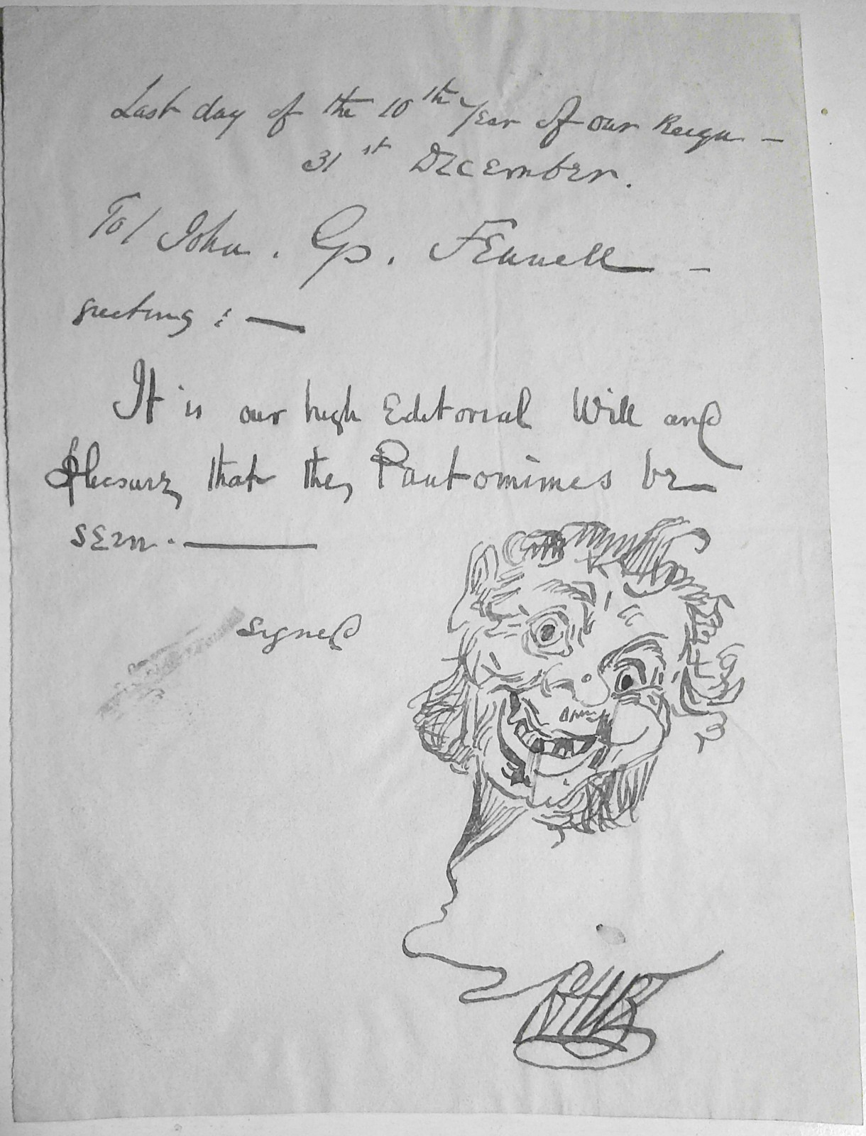 Charles Dickens Illustrator George Cruikshank Signed Letter Original Self Sketch