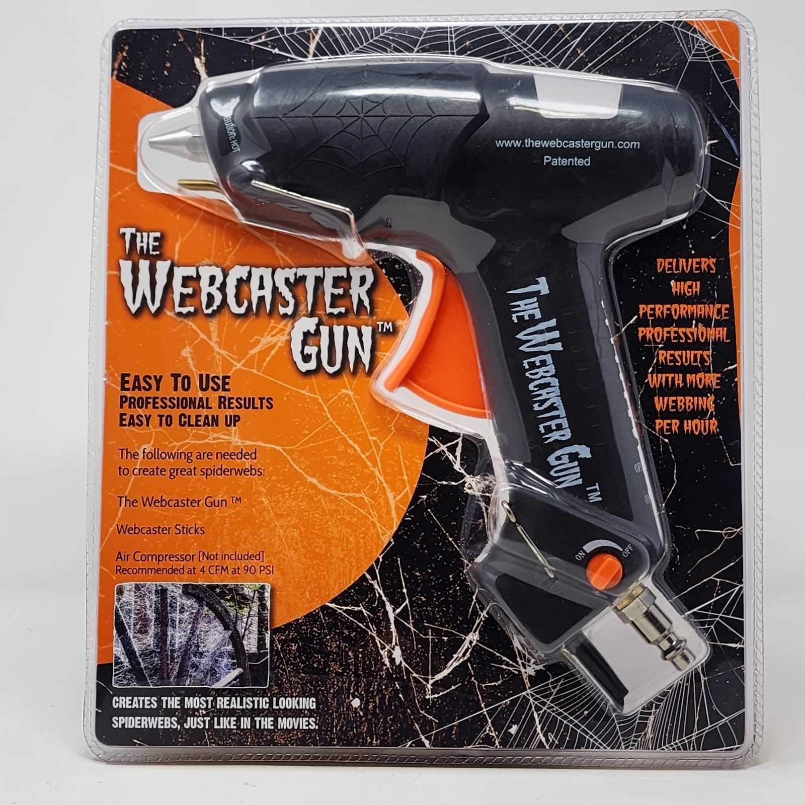 The Webcaster Gun 99000 Spider Web Maker Halloween Prop 6 Sticks Sealed NEW 