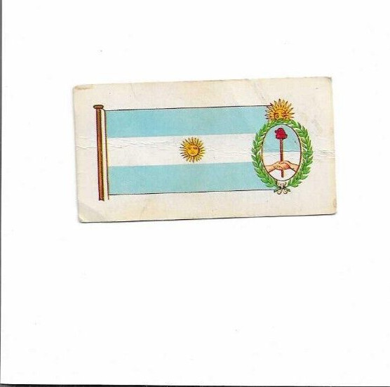 1967 Brooke Bond Tea Flags and Emblems of the World Argentina #42 Good w/creases 1967 Brooke Bond Tea Flags and Emblems of the World Argentina #42 Good w/creases