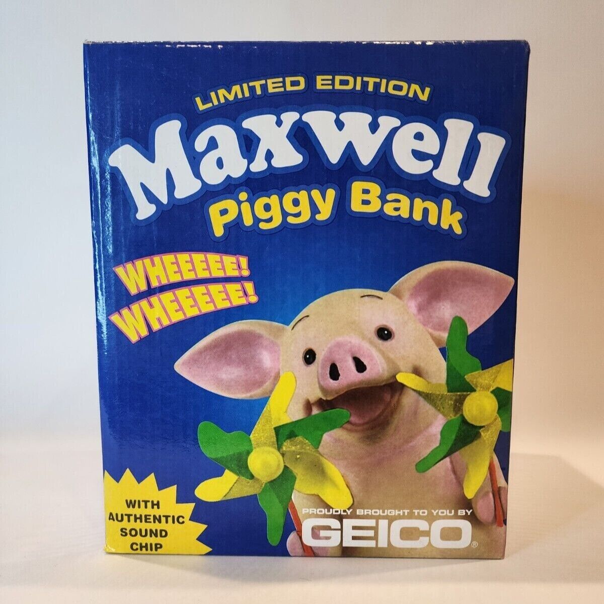 GEICO Maxwell The Pig TALKING Piggy Bank Rare in Box with Certificate Limited Ed