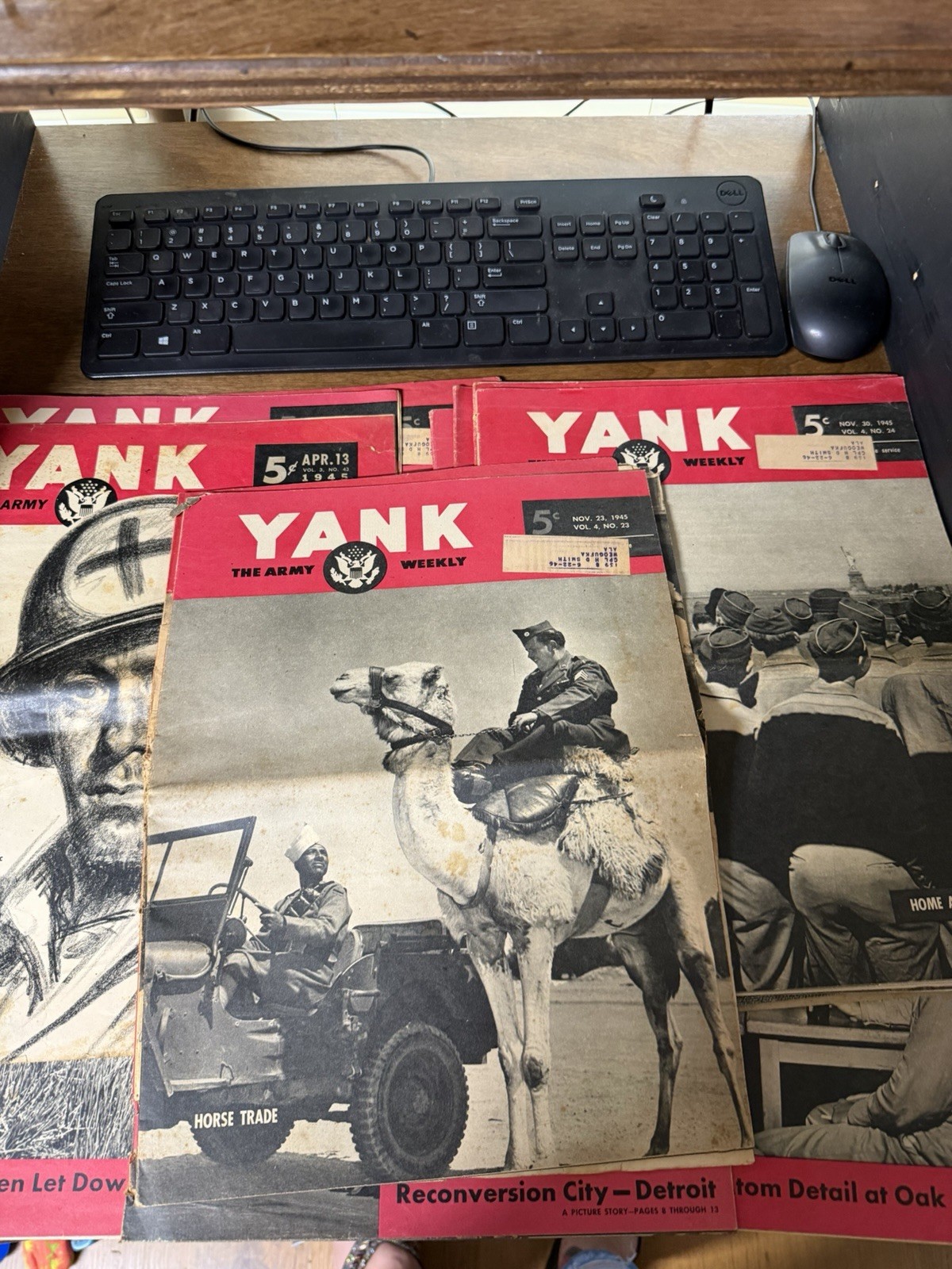 Lot of 13 YANK The Army Weekly WWII 1945 Magazines US Army Original Issues