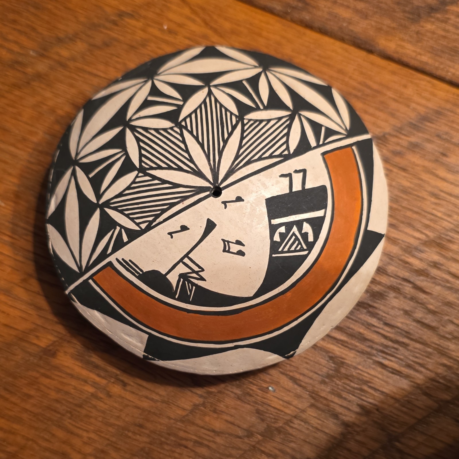 Y. Seymour Signed Acoma Native American Pottery Seed Pot Geometric