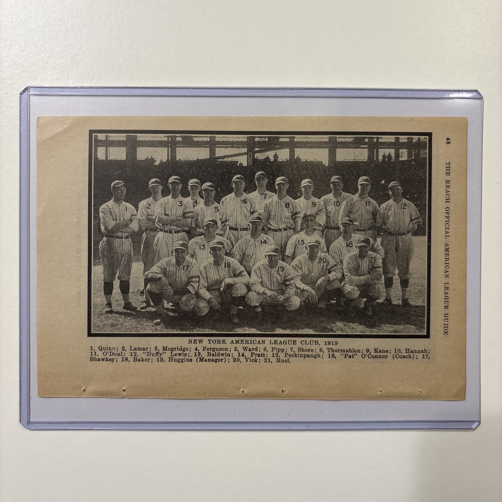 1919 New York Yankees Team Picture & Ray Chapman Rare Antique Baseball Dead-Ball