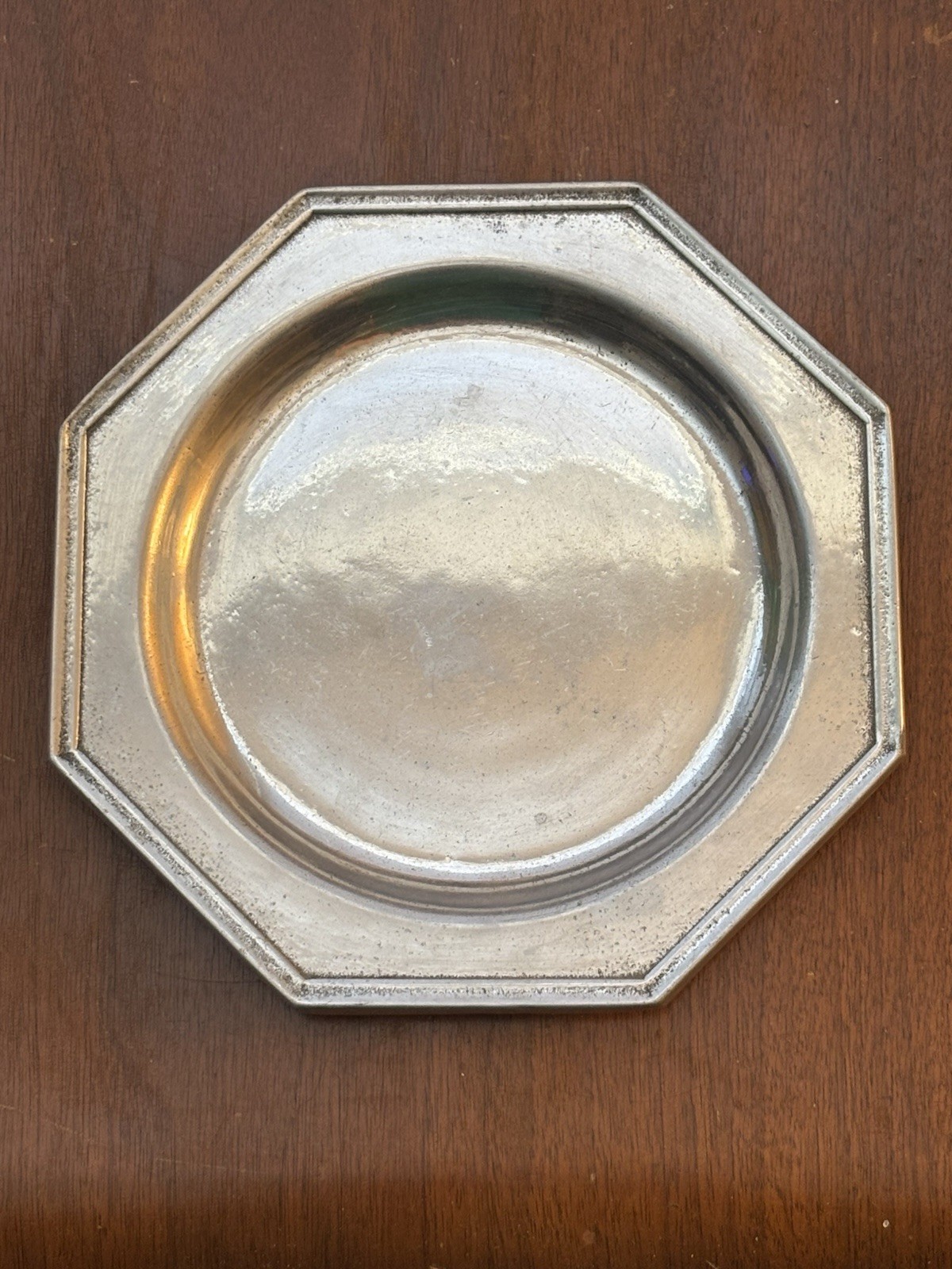 Pewter Aluminum Octagonal Plate 7” USA Vintage Wilton Columbia PA RWP Armetale