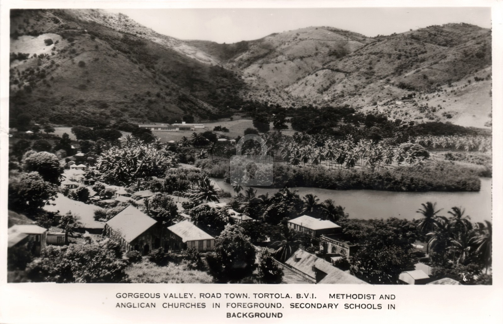 British Virgin Islands 1958 Town Methodist, Anglican Churches RPPC Postcard COPY British Virgin Islands 1958 Town Methodist, Anglican Churches RPPC Postcard COPY