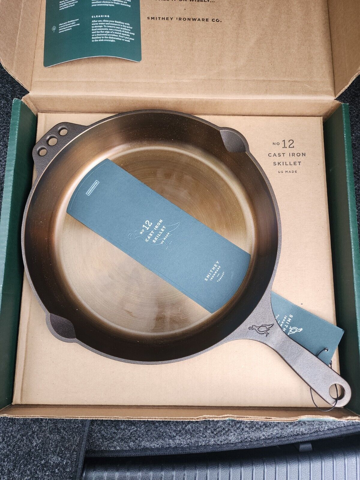 Smithey Ironware Cast Iron #12 Skillet New In Box  (Has Engraving)
