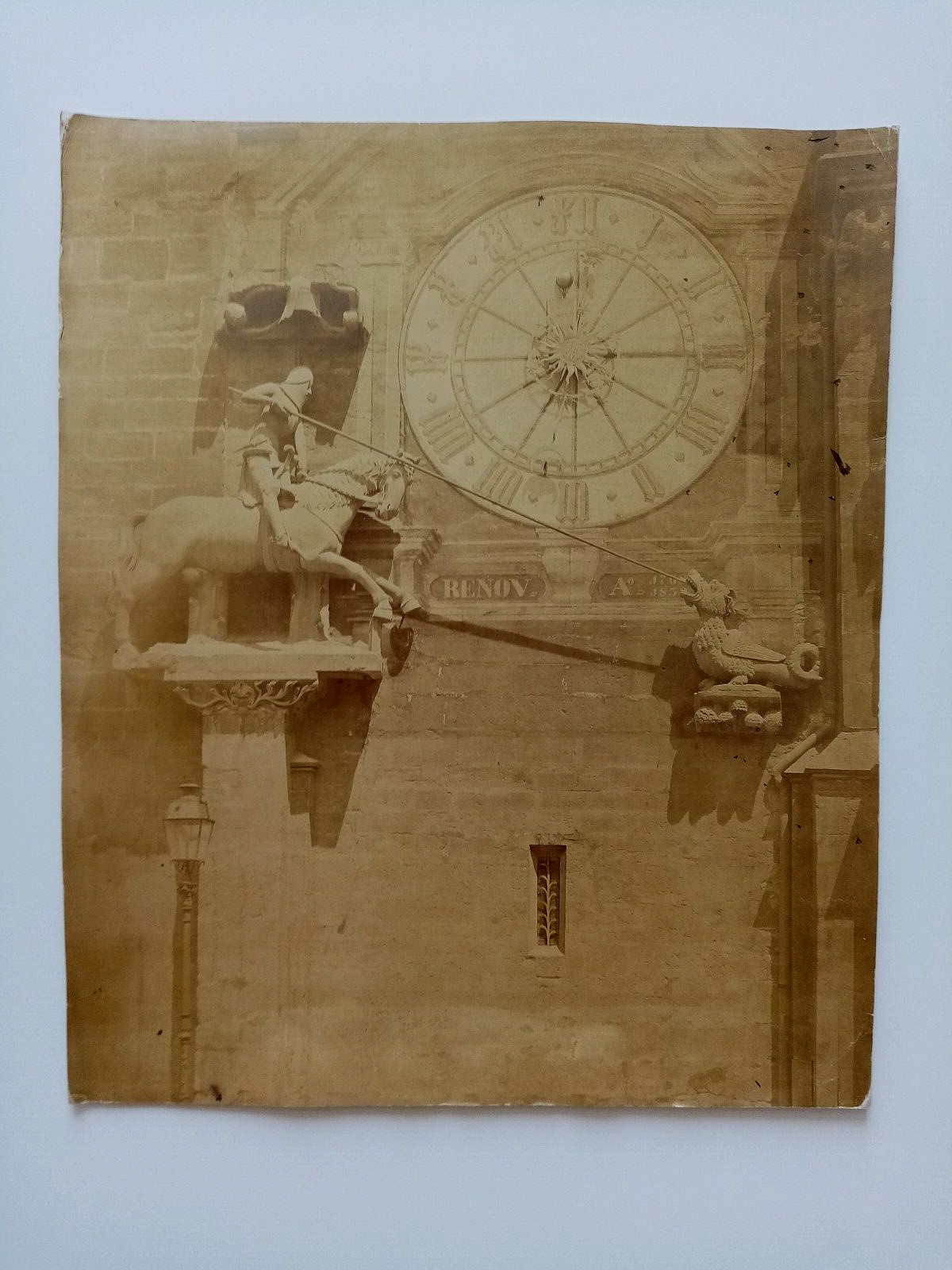 BISSON brothers c.1858/62 - Basel Cathedral - Clock and statue of St. James BISSON brothers c.1858/62 - Basel Cathedral - Clock and statue of St. James