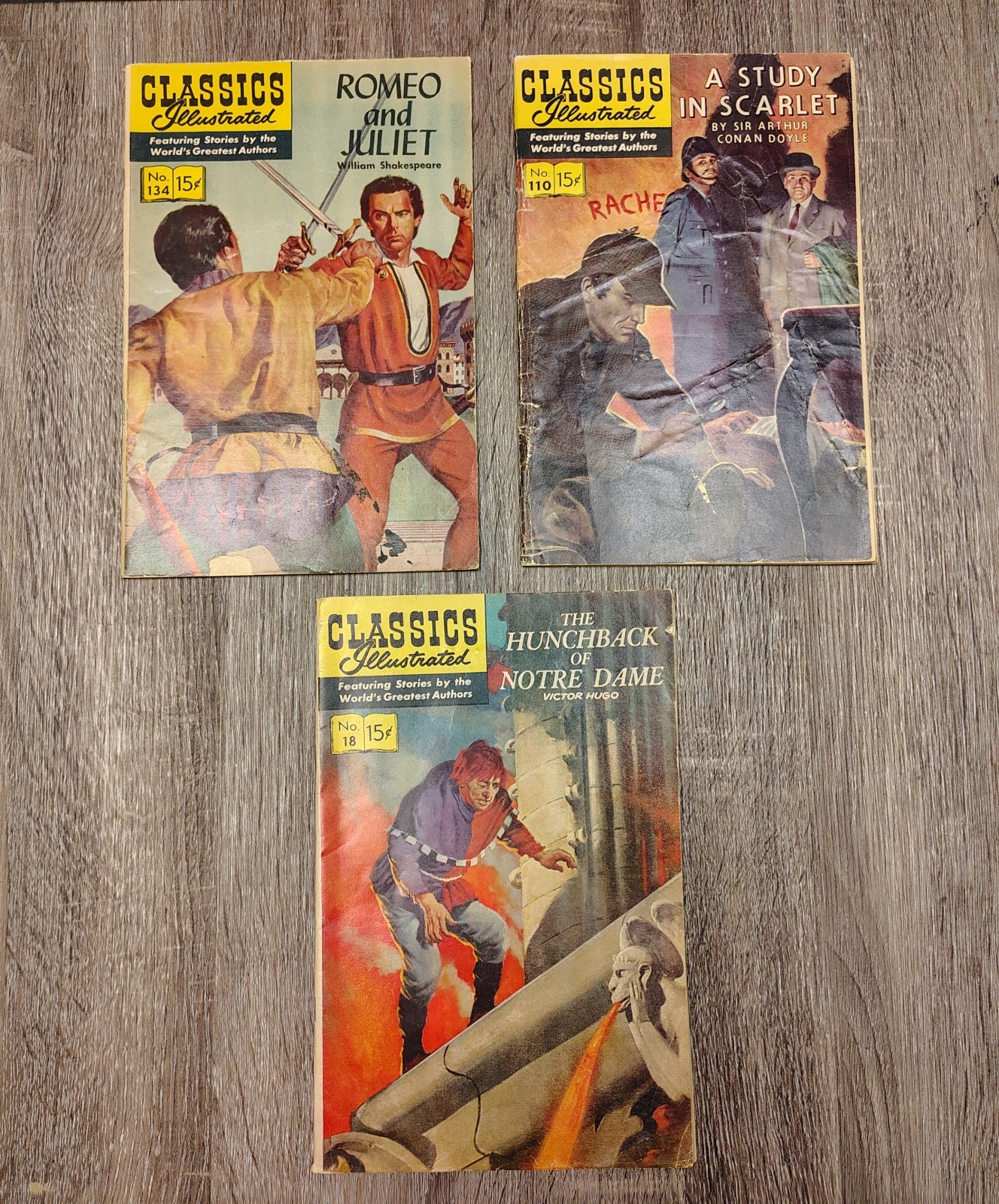 Classics Illustrated Comic Books Lot of 3 (#18, 110, 134) Classics Illustrated Comic Books Lot of 3 (#18, 110, 134)