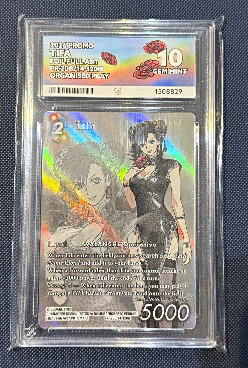 Final Fantasy TCG 2026 Promo Tifa Foil Full Art PR-208/14-120H Graded ACE 10