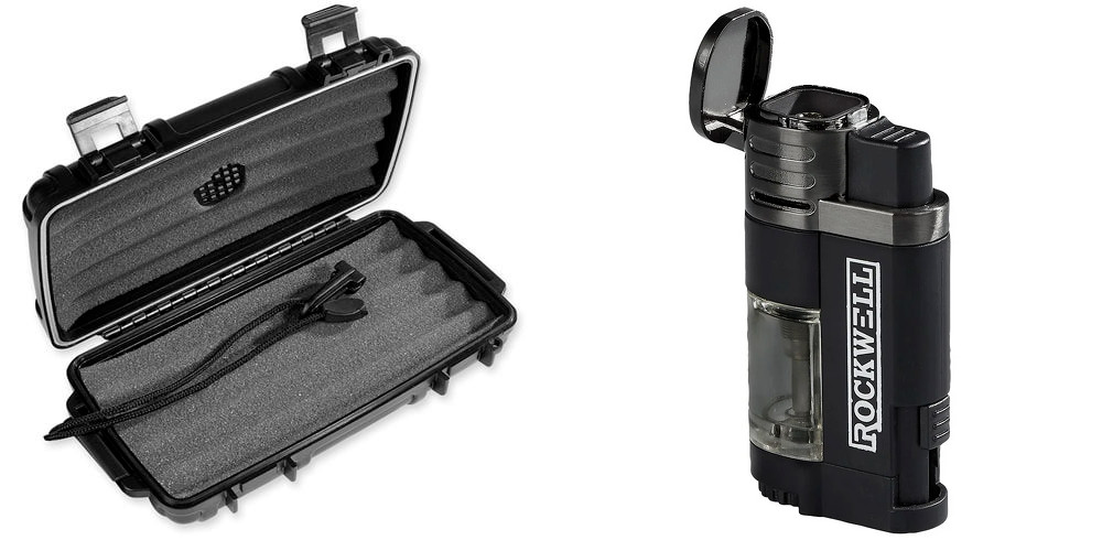 Herf A Dor X5 Five Stick Travel Humidor + Rockwell Lighter Herf A Dor X5 Five Stick Travel Humidor + Rockwell Lighter