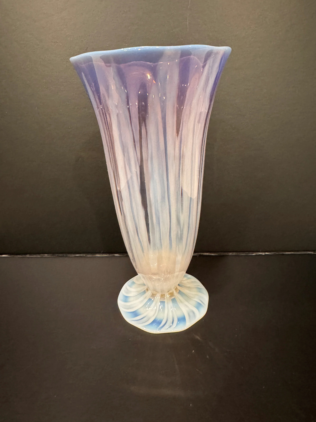 Signed Tiffany Studios Opalescent Pastel Violet Iced Tea Glass