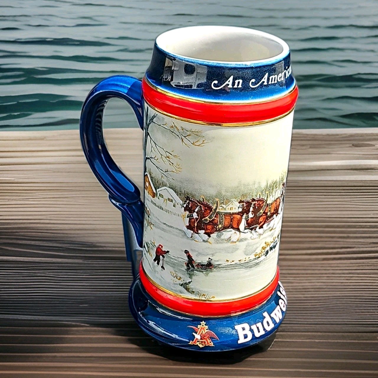 Vintage 1990 Budweiser An American Tradition Clydesdales Collector Stein 7\