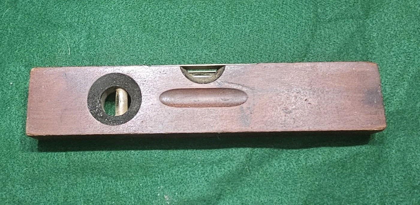 Vintage Stanley No. 104 12” Wood Level Brass Plates Rule & Level Cherry Vintage Stanley No. 104 12” Wood Level Brass Plates Rule & Level Cherry