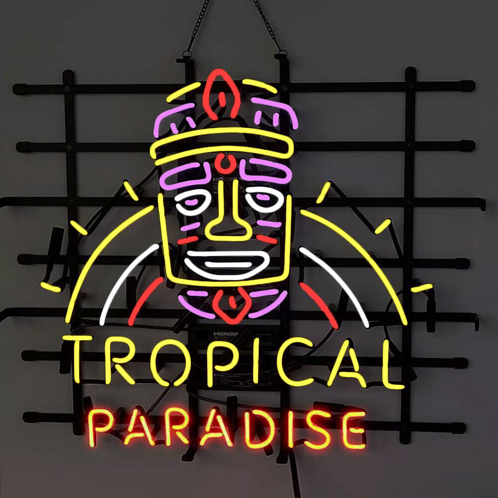 Tropical Paradise Glass Neon Sign Light 24