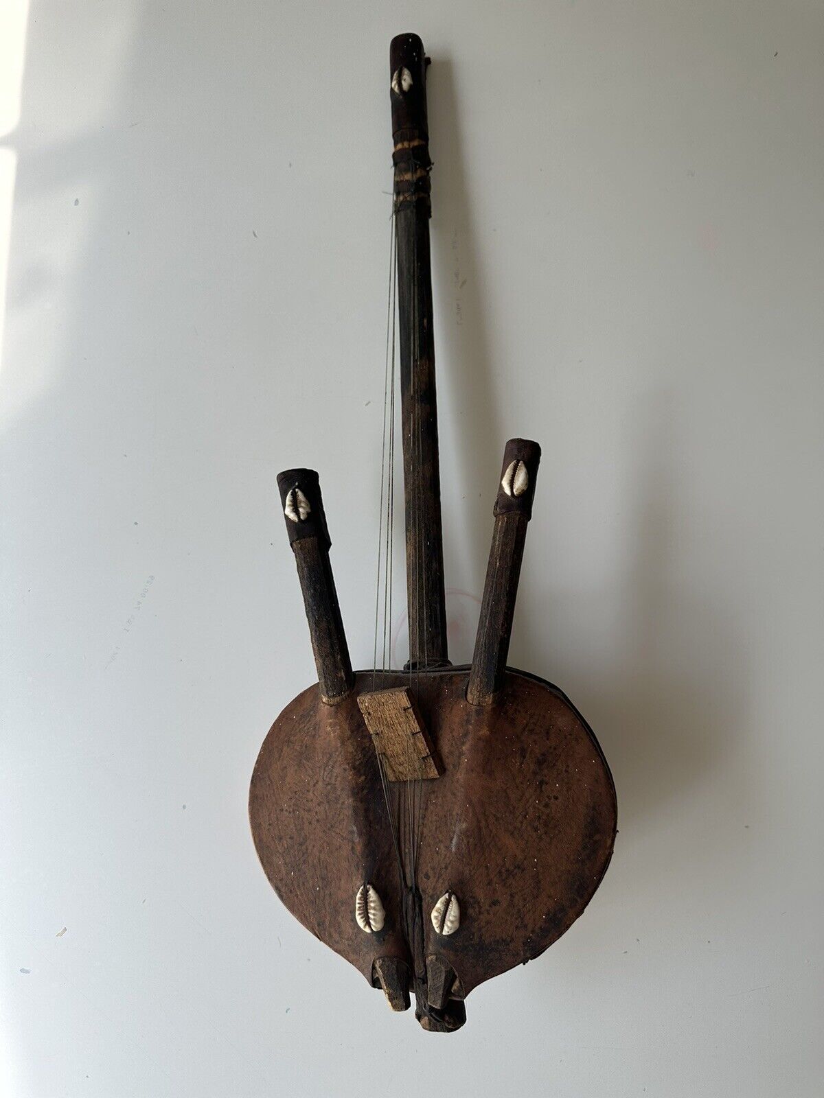 African Calabash Gourd Guitar.  Cora Musical Instrument Decor. 21”