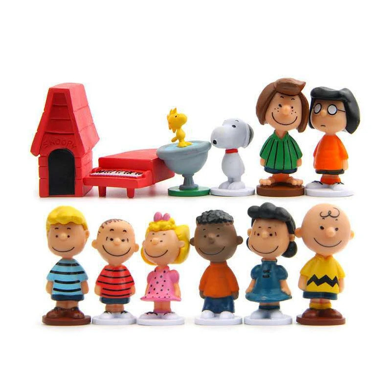 Peanuts Charlie Brown Snoopy Playset 12 Figure Cake Topper Usa Toy Set