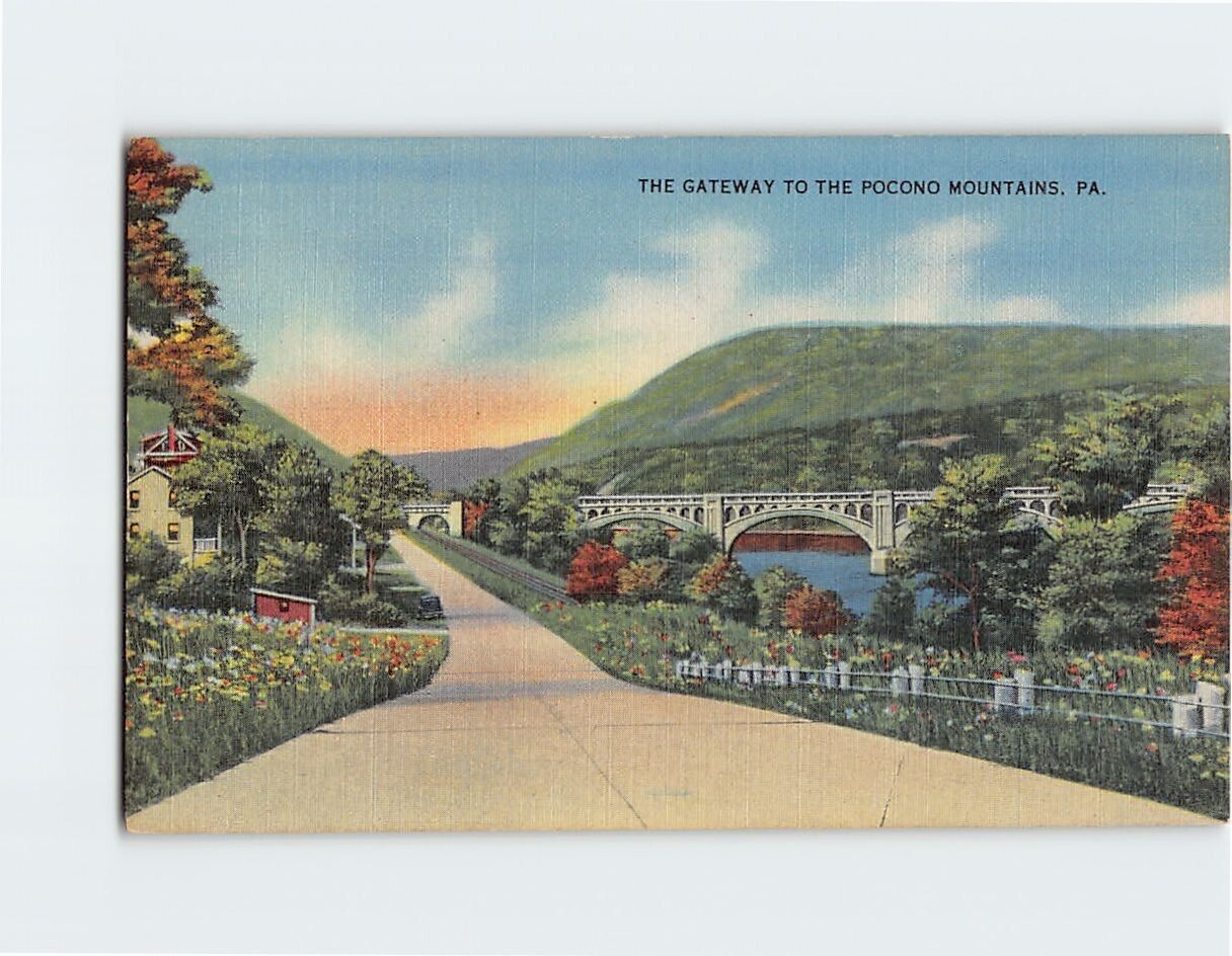 Postcard The Gateway to the Pocono Mountains Pennsylvania USA