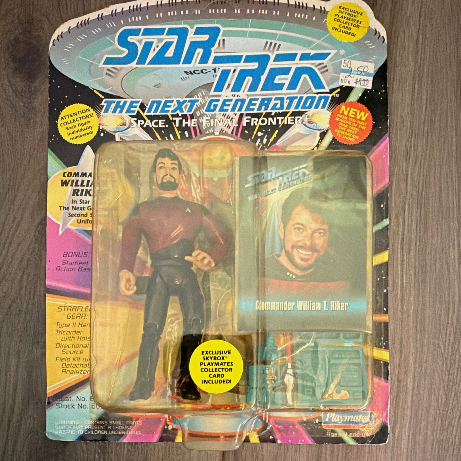 Playmates Vintage Star Trek TNG Cmdr William T. Riker Figure w/Card Playmates Vintage Star Trek TNG Cmdr William T. Riker Figure w/Card