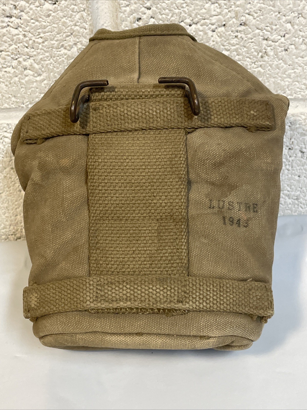 1943 WW2 US Army Canteen Cover Web Mounted Cavalry Airborne Canvas M1910 Vtg