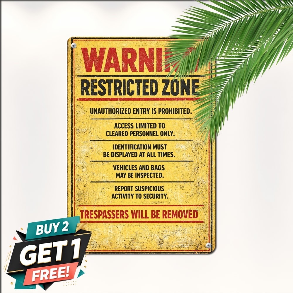 Warning Area 51 Metal Sign Vintage Garage Poster Wall Art Decor