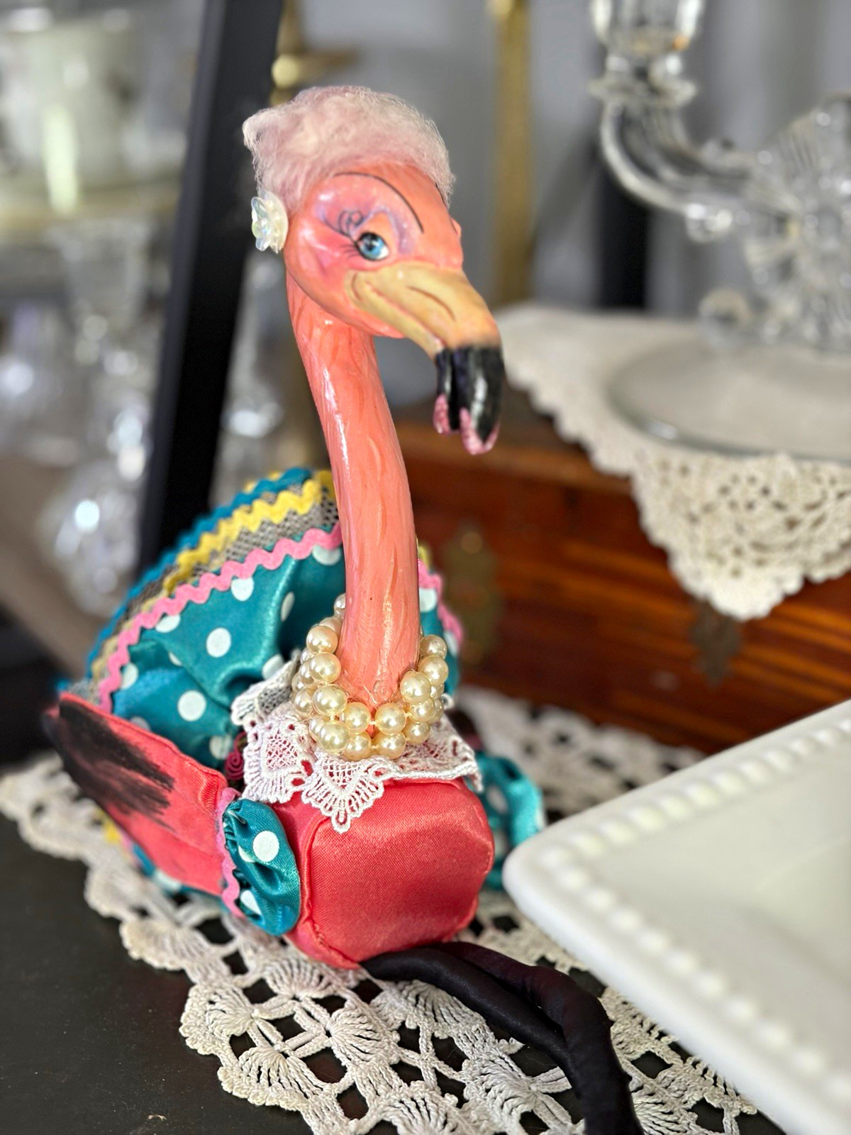 Retired Katherine\'s Collection Wayne Kleski Flamingo Flo Art Doll Rare Vintage