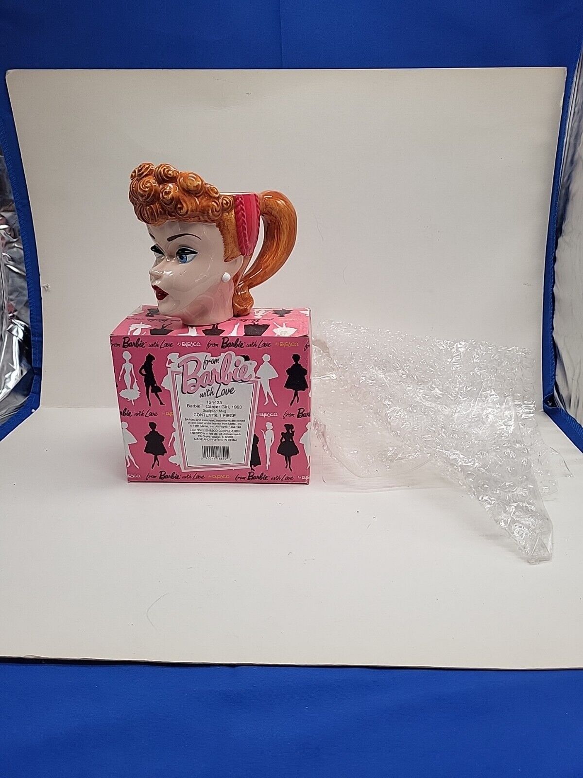 Barbie Enesco 1994 Career Girl Head Mug Cup New with Box . Vintage Iconic Lady