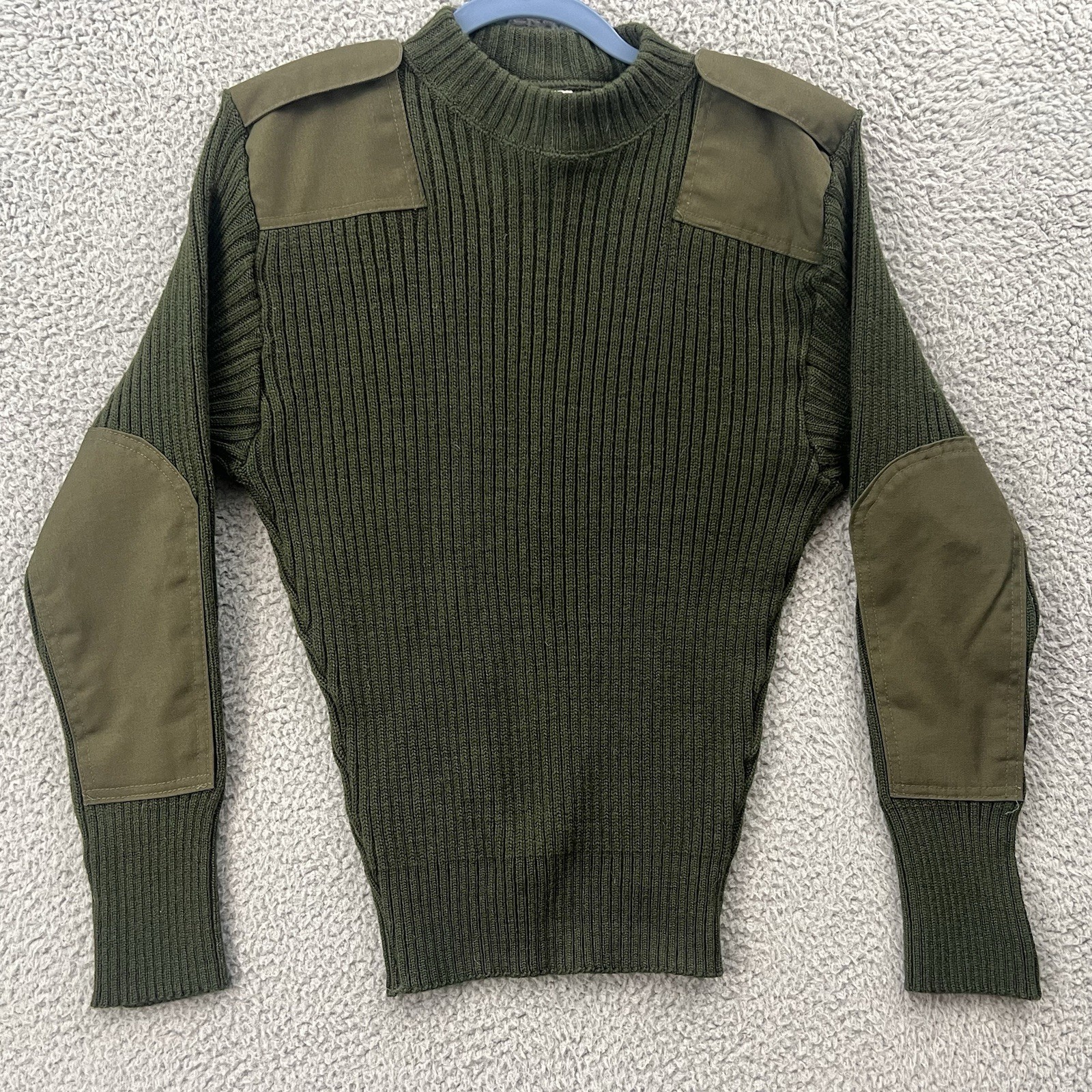 Vintage Commando Sweater Wool Service USMC OD Green Mens Size 38 Military USA